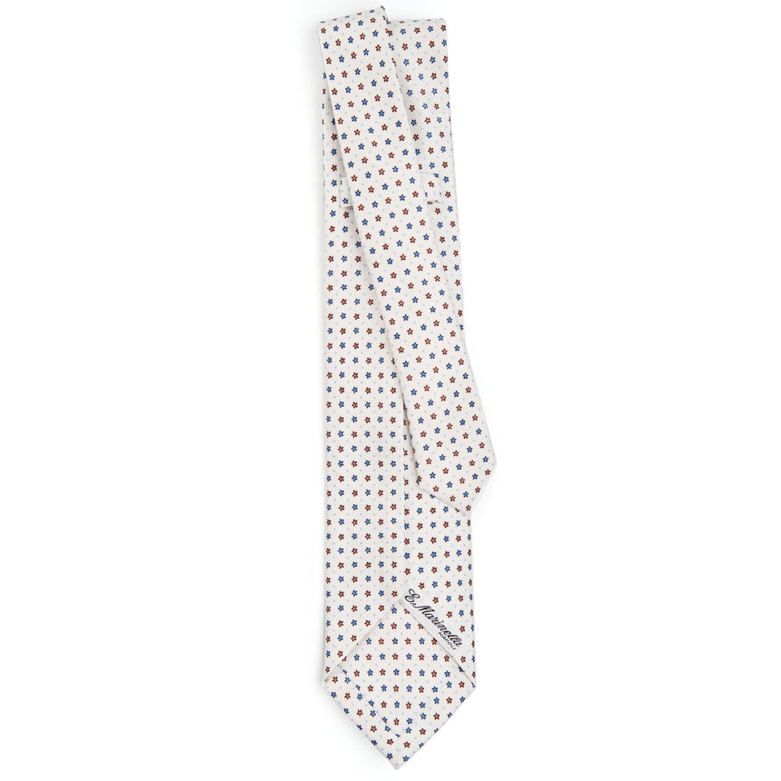 WHITE 7 FOLD SARTORIAL SILK TIE