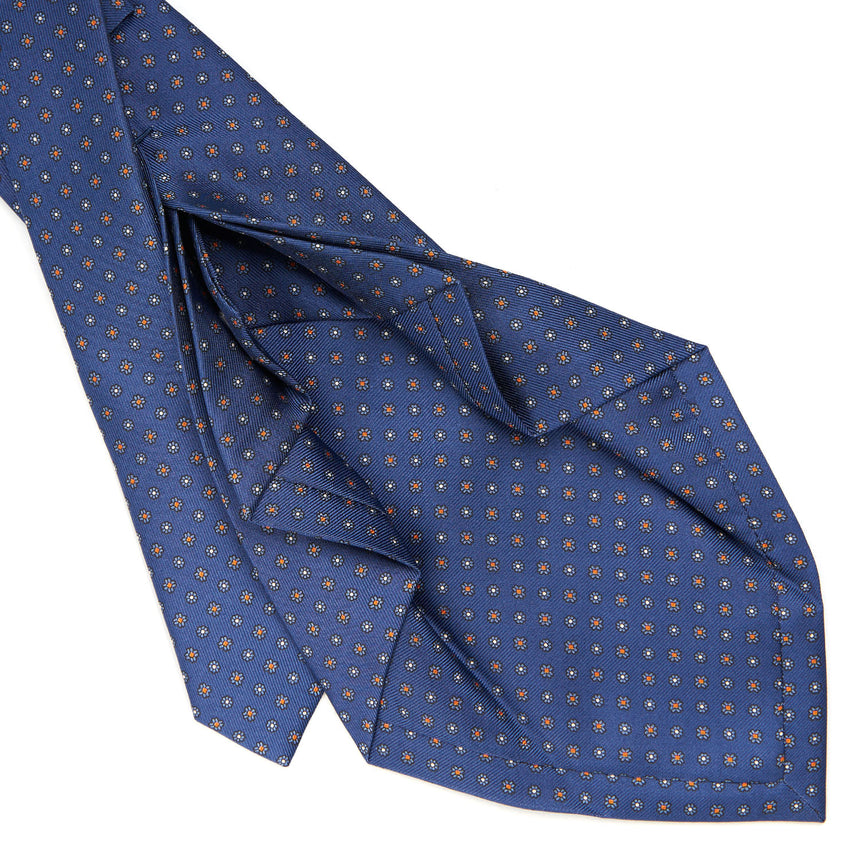 CRAVATTA SARTORIALE 7 PIEGHE IN SETA BLU