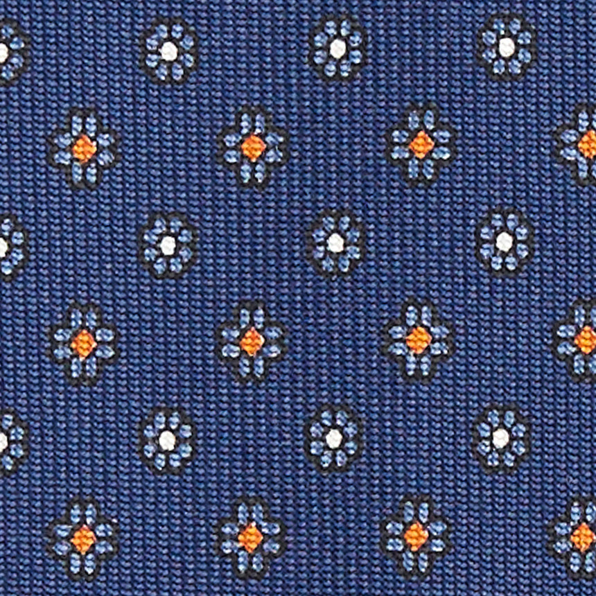 CRAVATTA SARTORIALE 7 PIEGHE IN SETA BLU