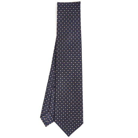 CRAVATTA SARTORIALE 7 PIEGHE IN SETA BLU SCURO