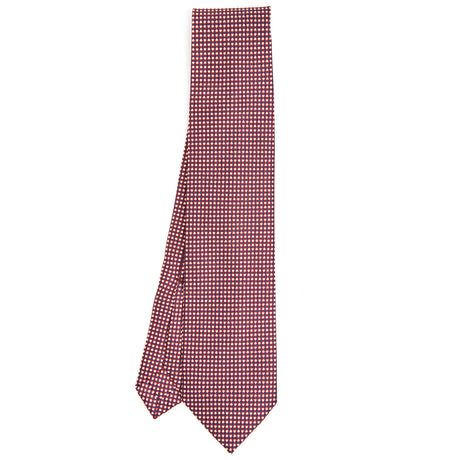 CRAVATTA SARTORIALE 9 PIEGHE IN SETA BORDEAUX - MICROFANTASIA FIORE