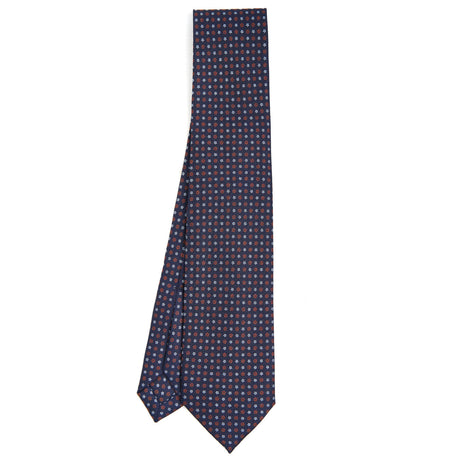 CRAVATTA SARTORIALE 9 PIEGHE IN SETA BLU SCURO