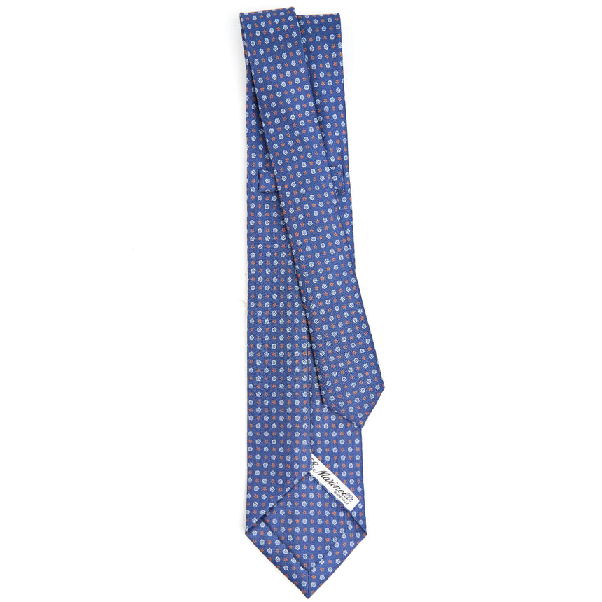 blue_9_fold_sartorial_silk_tie_small_flower_pattern_full_back_view