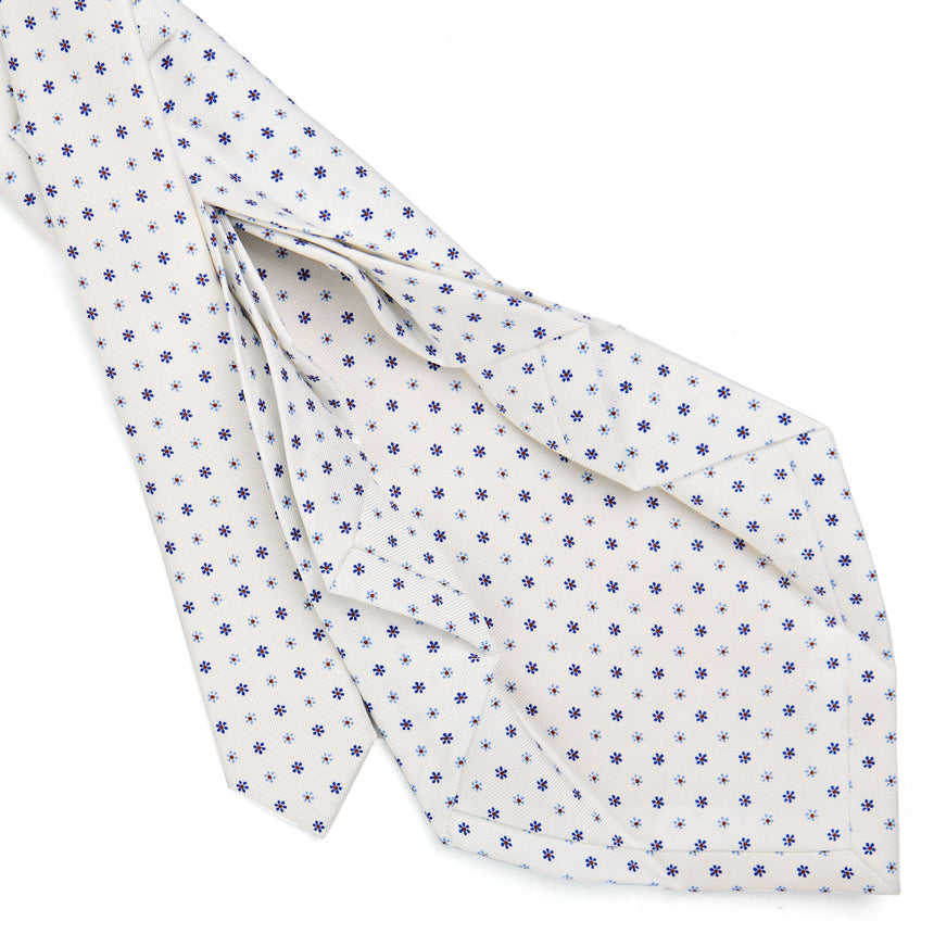 WHITE 9 FOLD SARTORIAL SILK TIE