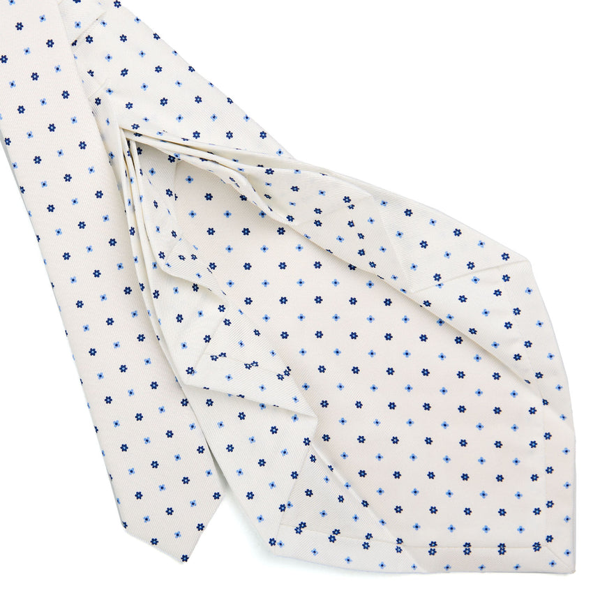WHITE 9 FOLD SARTORIAL SILK TIE