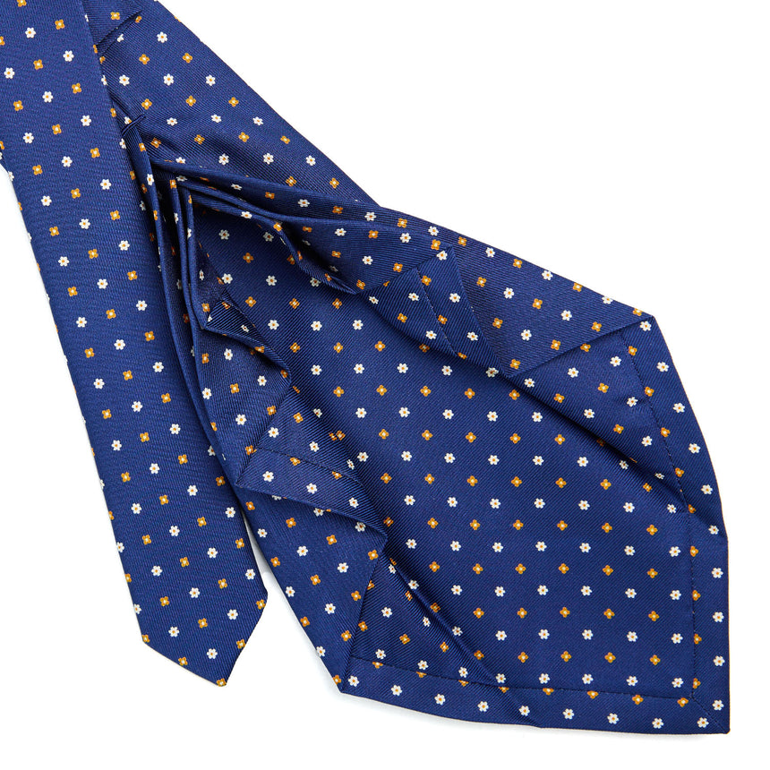 CRAVATTA SARTORIALE 9 PIEGHE IN SETA BLU