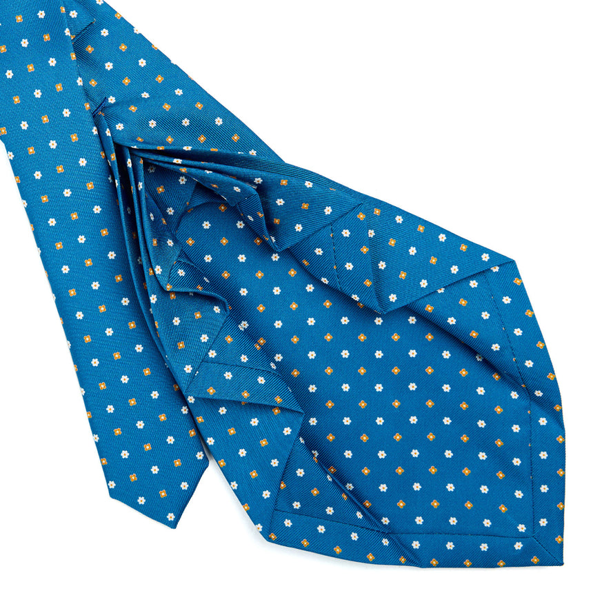 MID BLUE 9 FOLD SARTORIAL SILK TIE