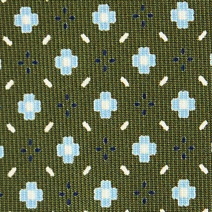 OLIVE GREEN 9 FOLD SARTORIAL SILK TIE