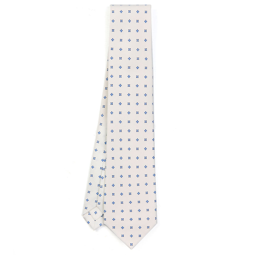 WHITE 9 FOLD SARTORIAL SILK TIE