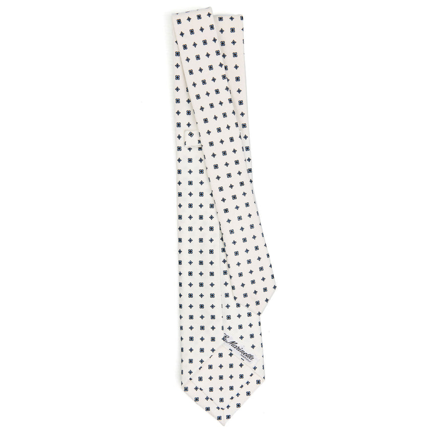 WHITE 9 FOLD SARTORIAL SILK TIE