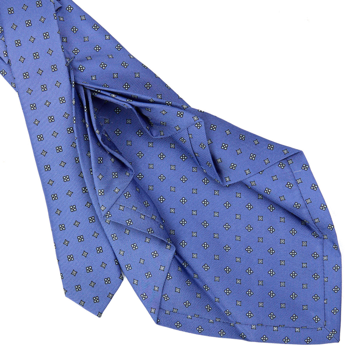 Cravatta blu a pallini azzurri cravattino skinny tie seta stampata a pois italy - Avantgarde Accessori