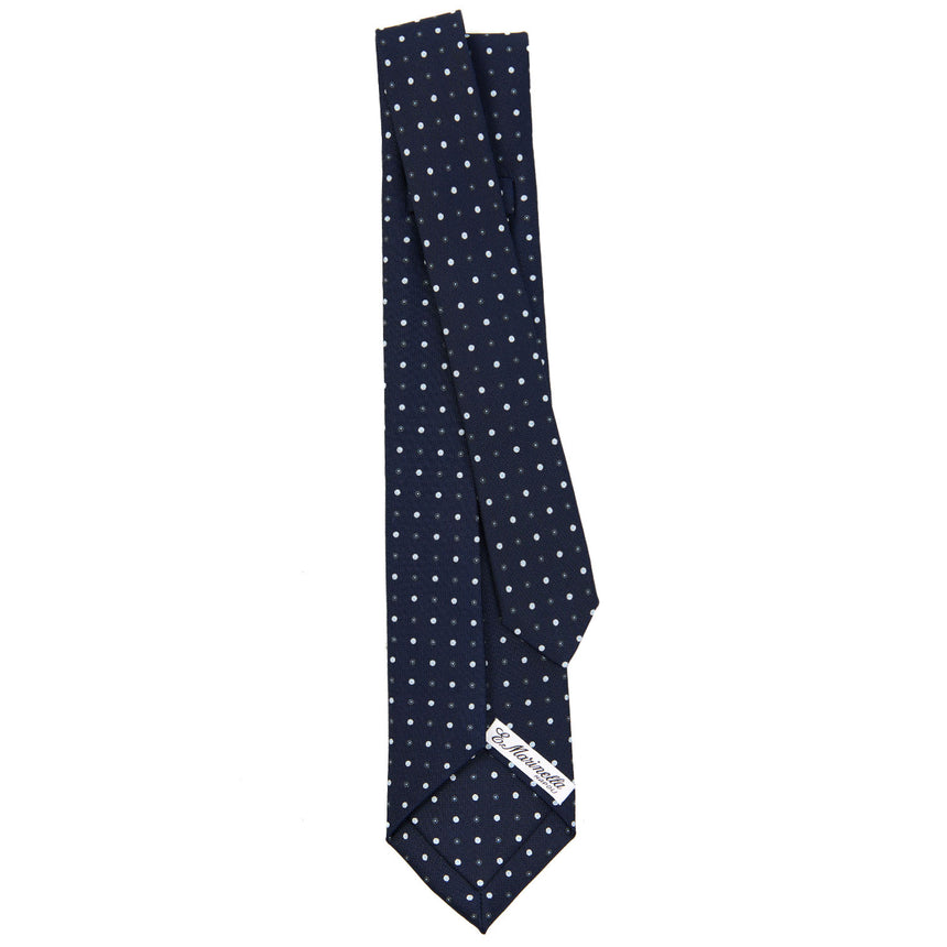 CRAVATTA SARTORIALE 9 PIEGHE IN SETA BLU SCURO