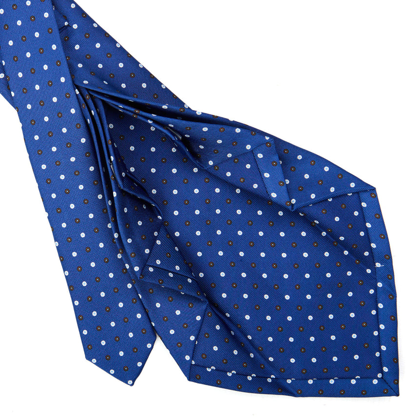 CRAVATTA SARTORIALE 9 PIEGHE IN SETA BLU