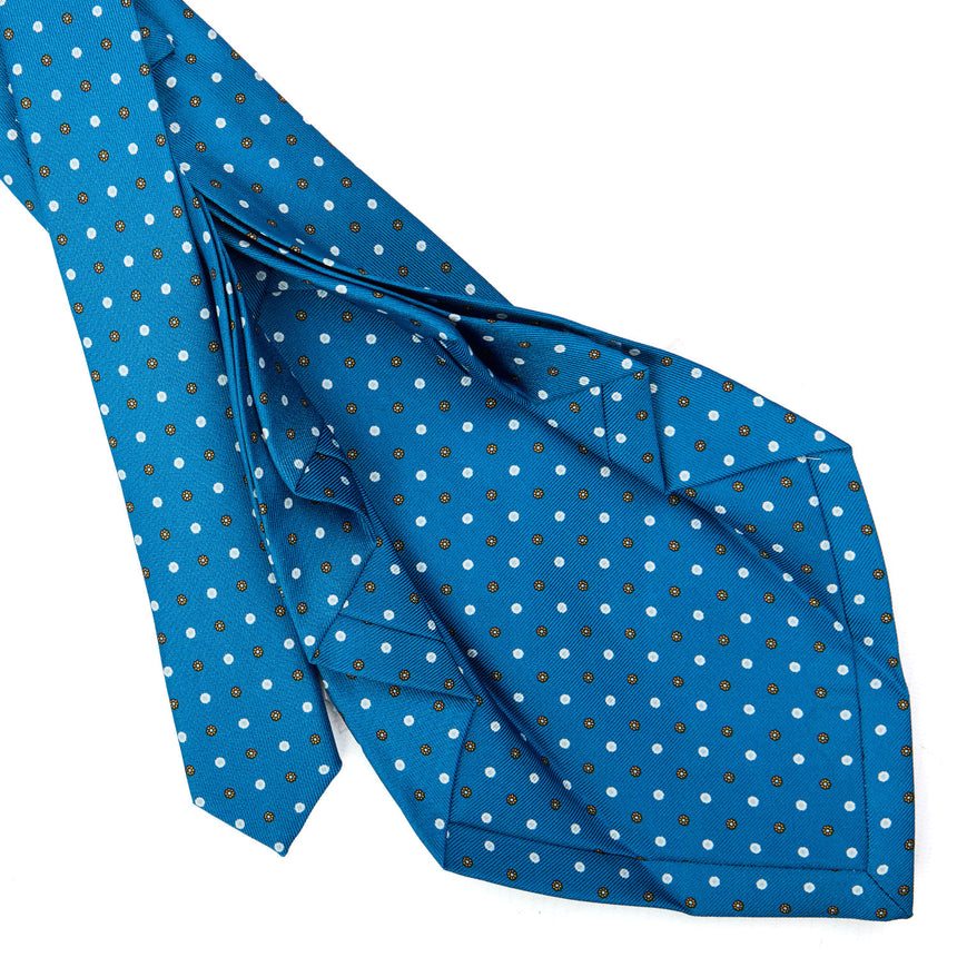 CRAVATTA SARTORIALE 9 PIEGHE IN SETA BLU MEDIO