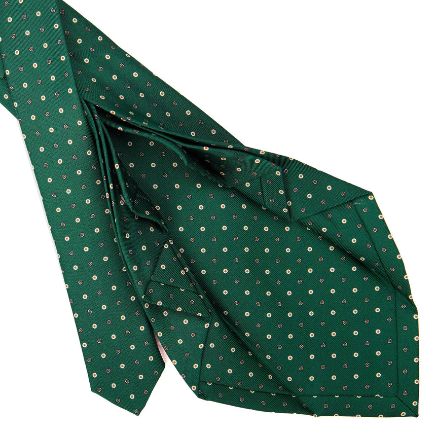CRAVATTA SARTORIALE 9 PIEGHE IN SETA VERDE SCURO