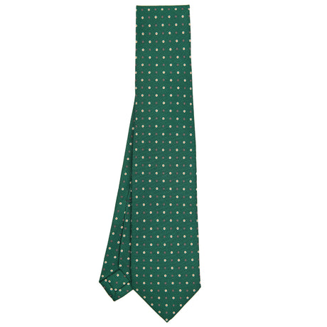 CRAVATTA SARTORIALE 9 PIEGHE IN SETA VERDE SCURO
