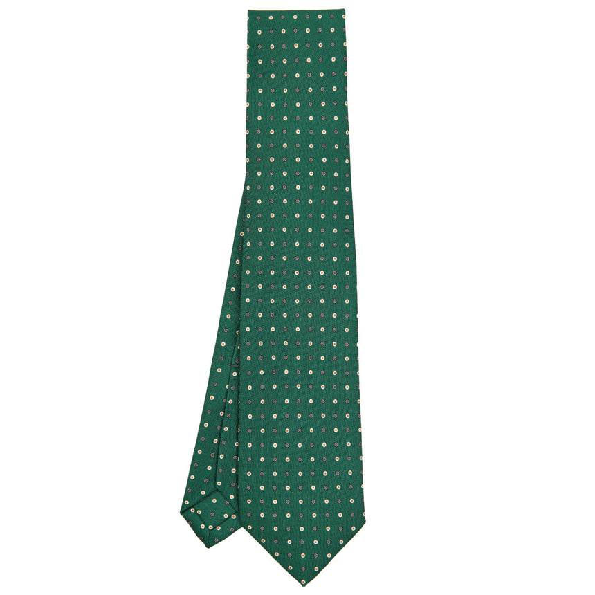 CRAVATTA SARTORIALE 9 PIEGHE IN SETA VERDE SCURO