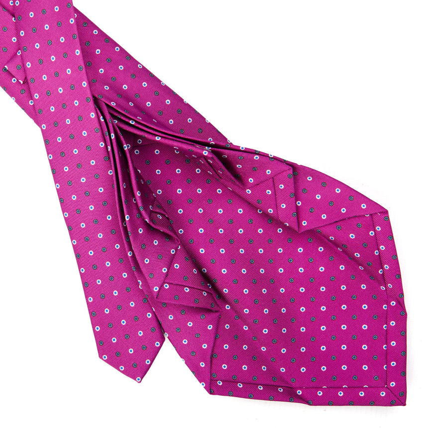 CRAVATTA SARTORIALE 9 PIEGHE IN SETA FUCHSIA