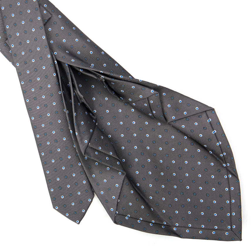 CRAVATTA SARTORIALE 9 PIEGHE IN SETA GRIGIO SCURO
