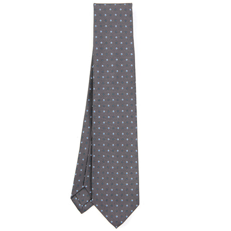 CRAVATTA SARTORIALE 9 PIEGHE IN SETA GRIGIO SCURO