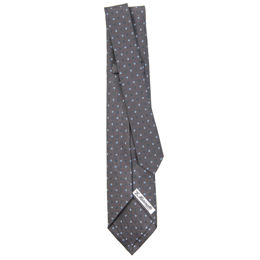 CRAVATTA SARTORIALE 9 PIEGHE IN SETA GRIGIO SCURO