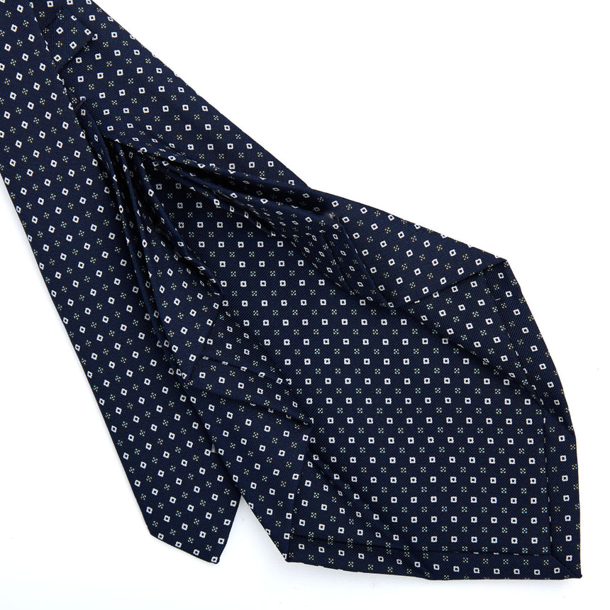 CRAVATTA SARTORIALE 9 PIEGHE IN SETA BLU SCURO