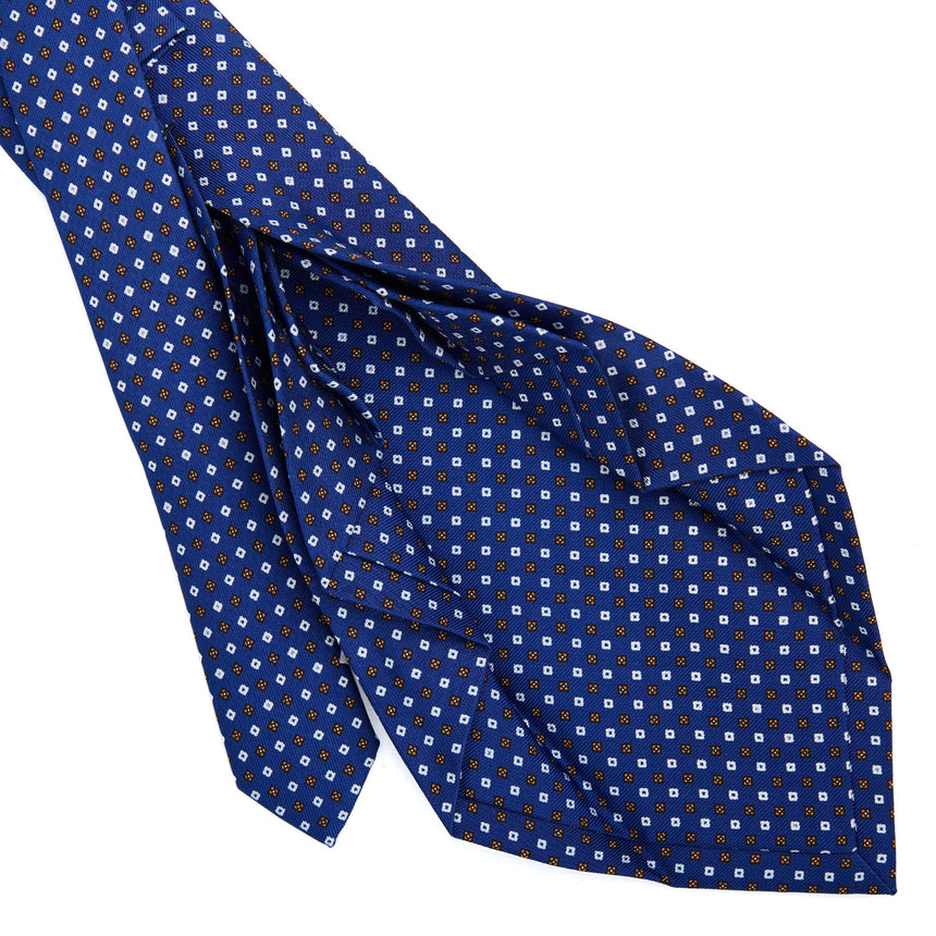 CRAVATTA SARTORIALE 9 PIEGHE IN SETA BLU