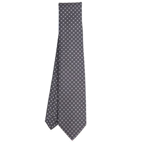 CRAVATTA SARTORIALE 9 PIEGHE IN SETA GRIGIO SCURO