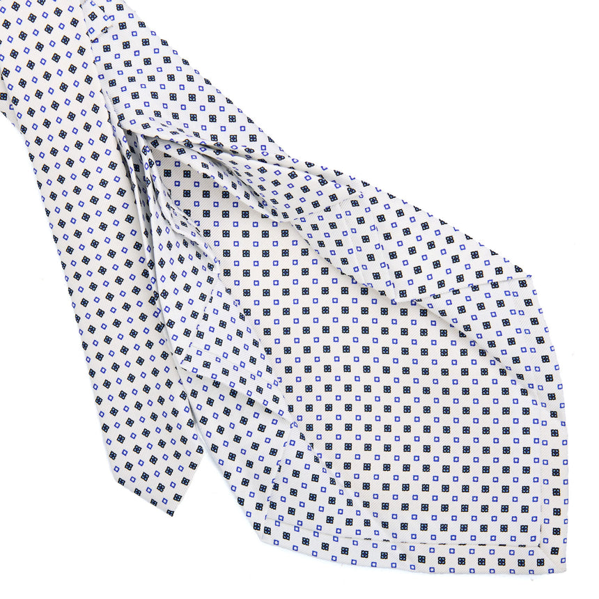 WHITE 9 FOLD SARTORIAL SILK TIE