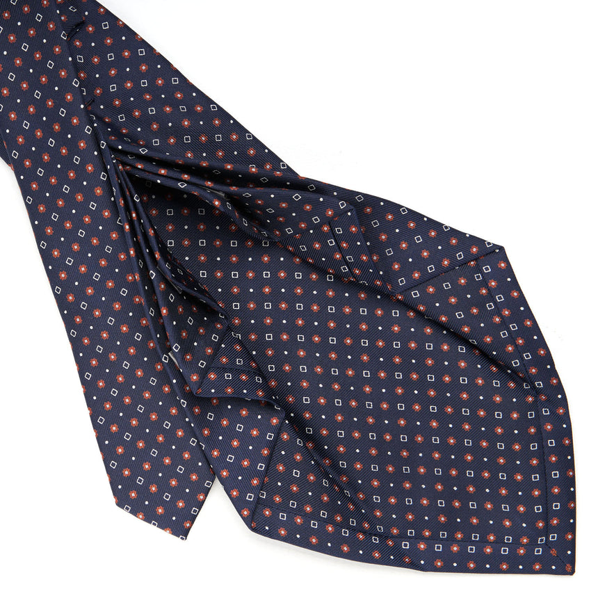 CRAVATTA SARTORIALE 9 PIEGHE IN SETA BLU SCURO