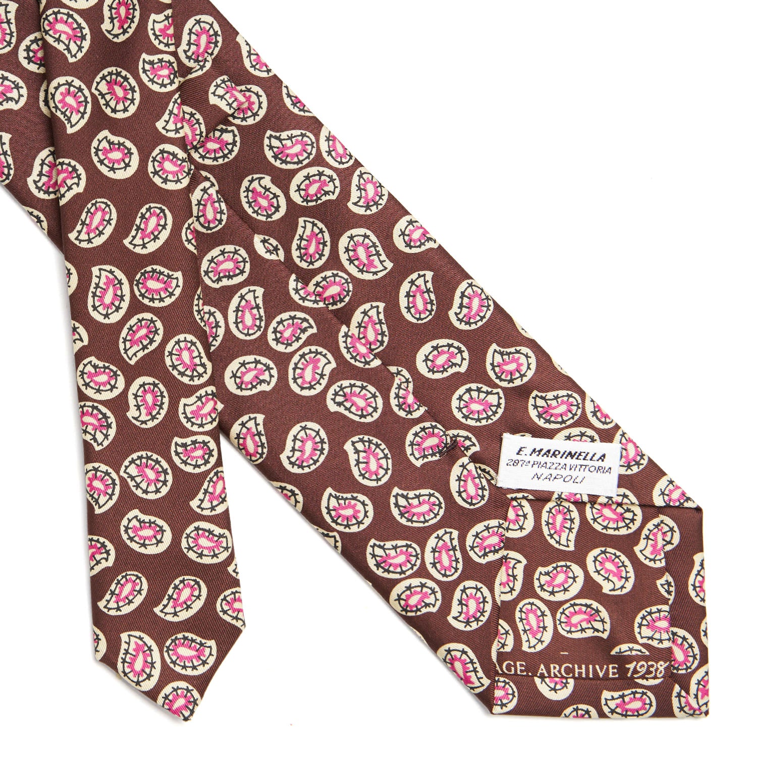 E. Marinella ブラウン Dark Brown Archivio Collection Silk Tie 1938-05 – E.Marinella