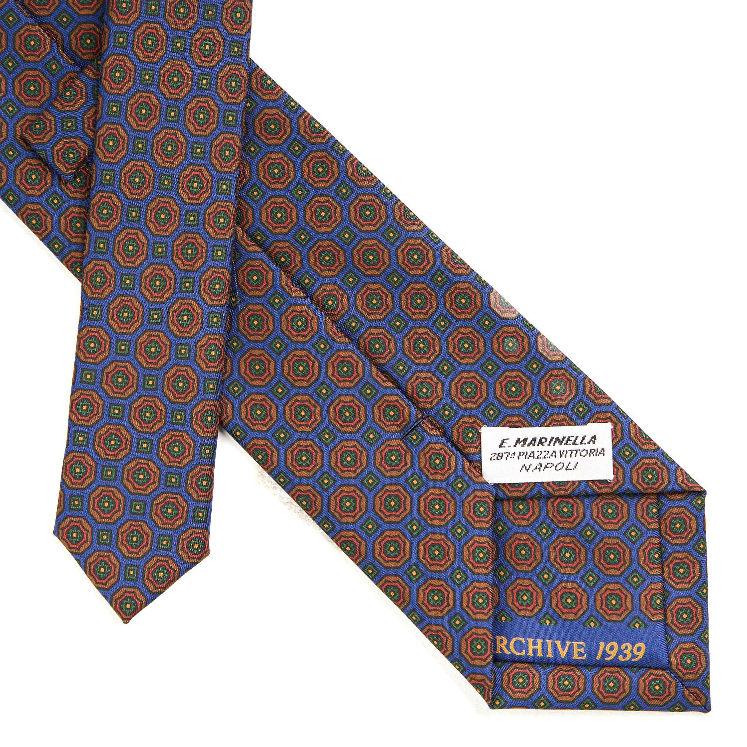 Bluette Sartorial Printed Silk Tie - Archivio Collection Year 1939