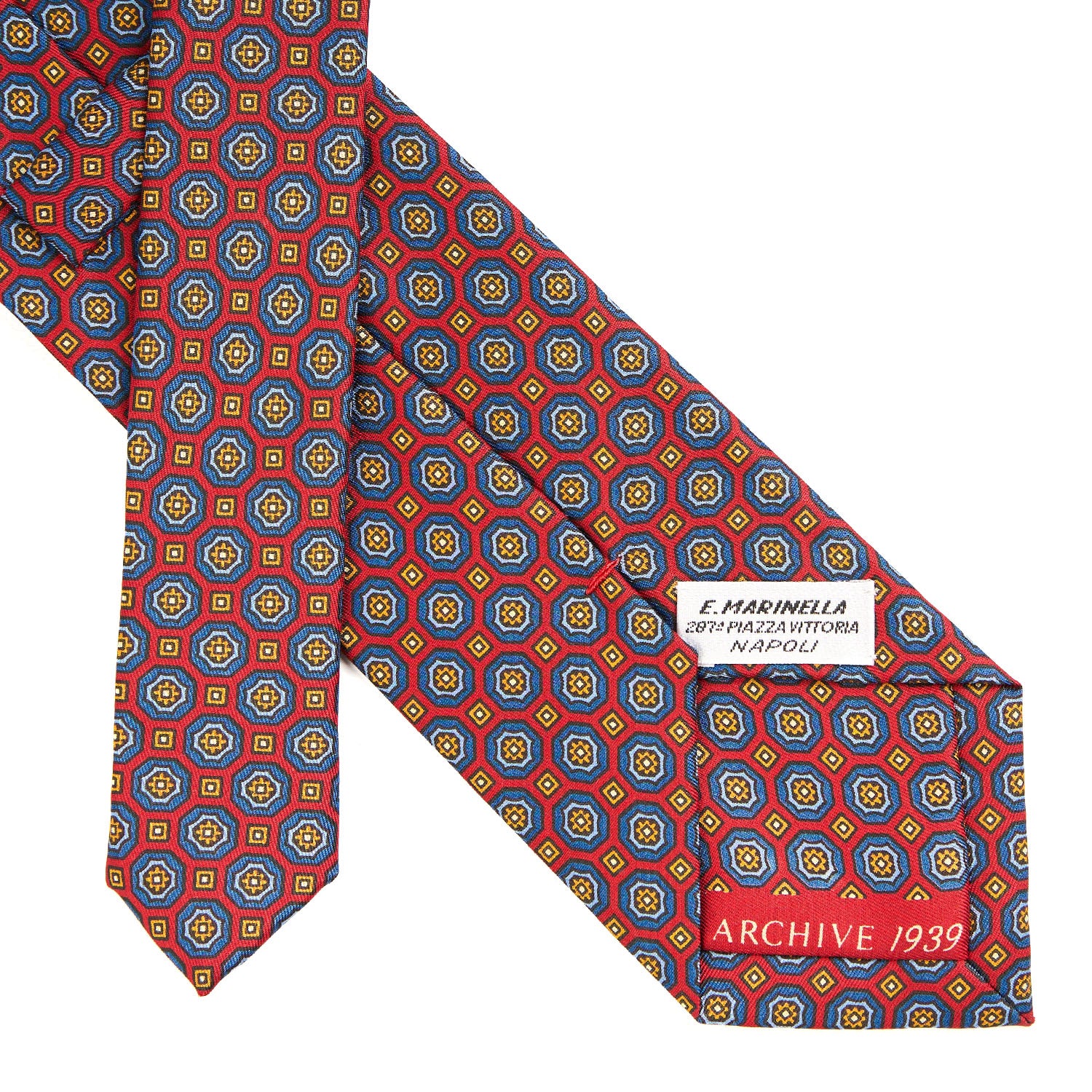 Burgundy Sartorial Printed Silk Tie - Archivio Collection Year
