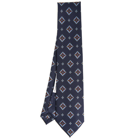 DARK BLUE SARTORIAL PRINTED SILK TIE