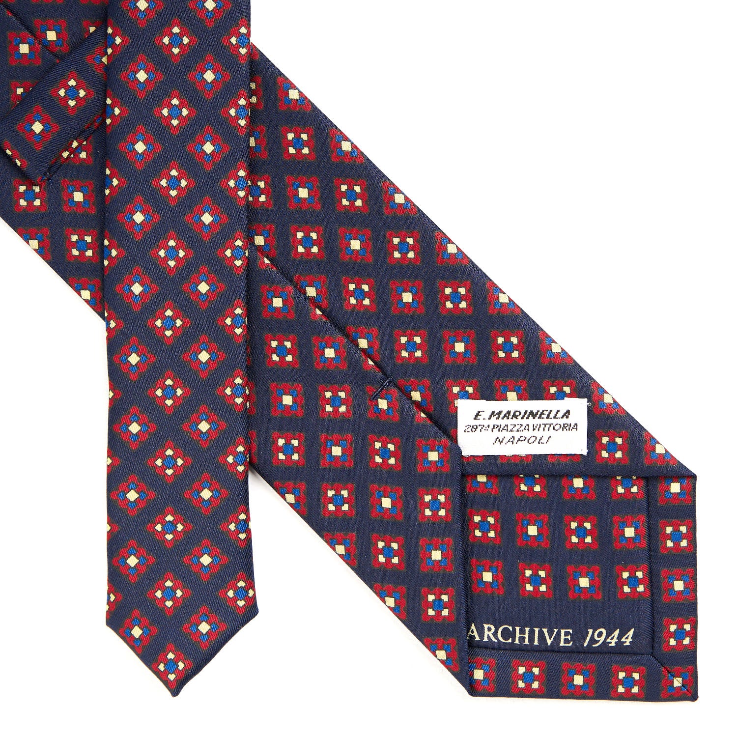 Dark Blue Sartorial Printed Silk Tie - Archive Collection Year