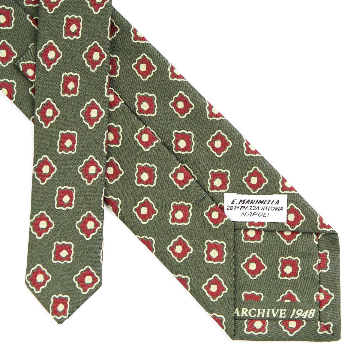 Cravatta Slim A Clip DQT, Verde Oliva, Tessuto Twill, Uomo, Per Matrimonio E Formale - Foto 2