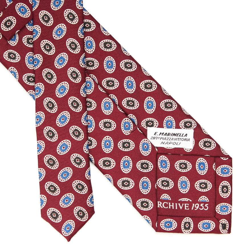 BURGUNDY SARTORIAL PRINTED SILK TIE