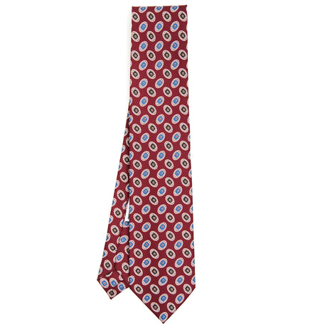 BURGUNDY SARTORIAL PRINTED SILK TIE
