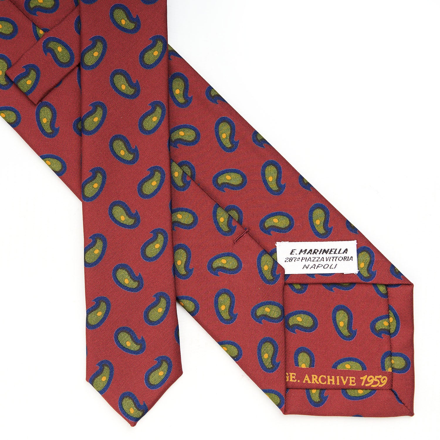 Red Sartorial Printed Silk Tie - Archivio Collection Year 1959 – E