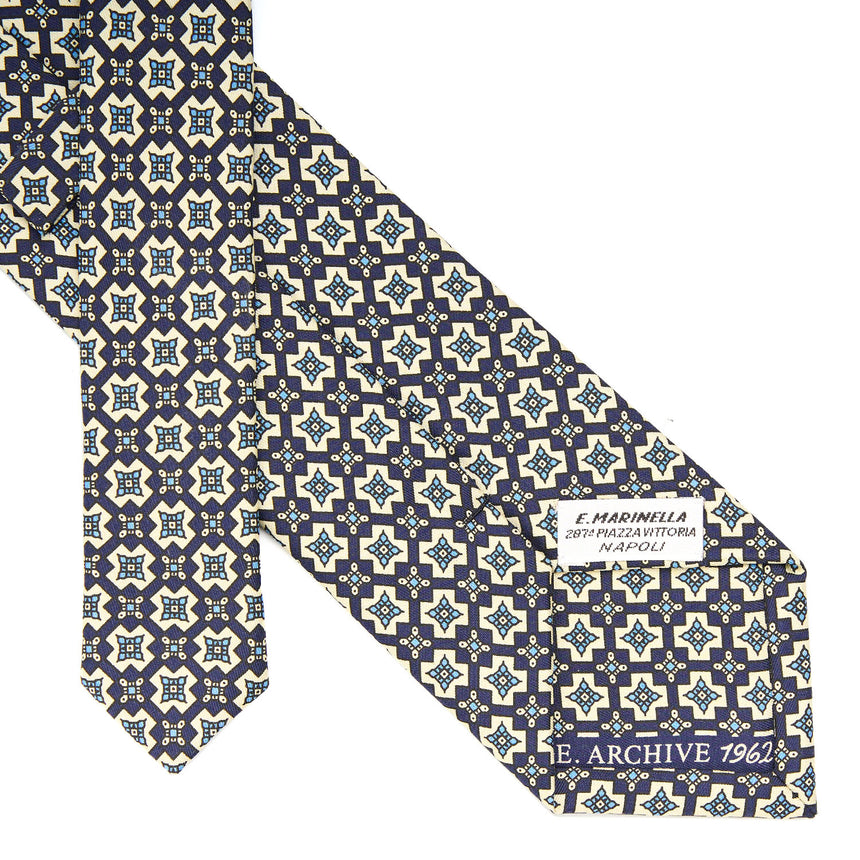 DARK BLUE SARTORIAL PRINTED SILK TIE