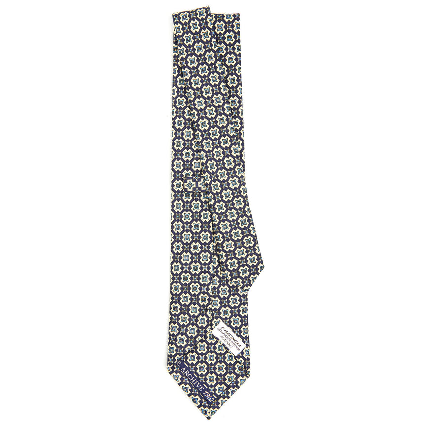 DARK BLUE SARTORIAL PRINTED SILK TIE