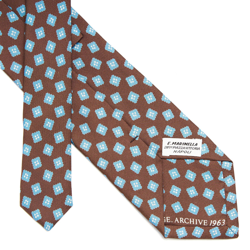 CRAVATTA IN SETA MARRONE SCURO