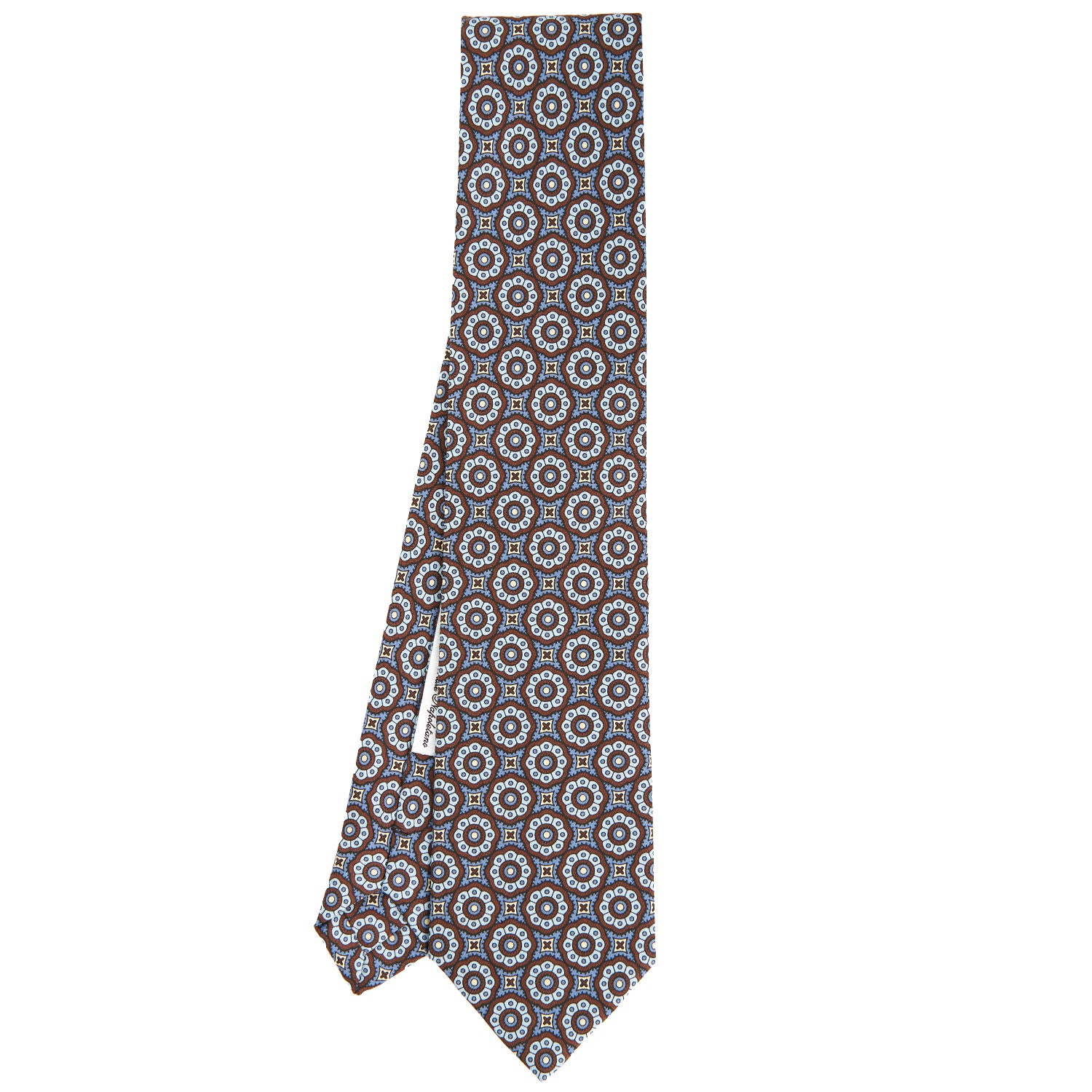 Dark Brown Sartorial Printed Silk Tie - Archive Collection 1985