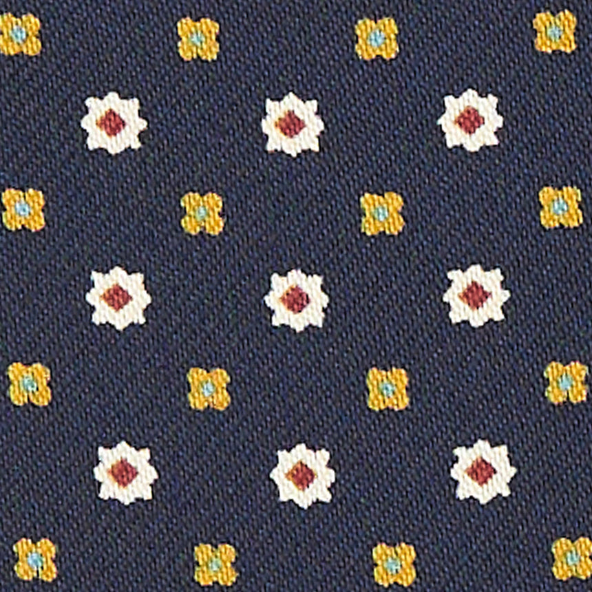 DARK BLUE SILK ASCOT TIE