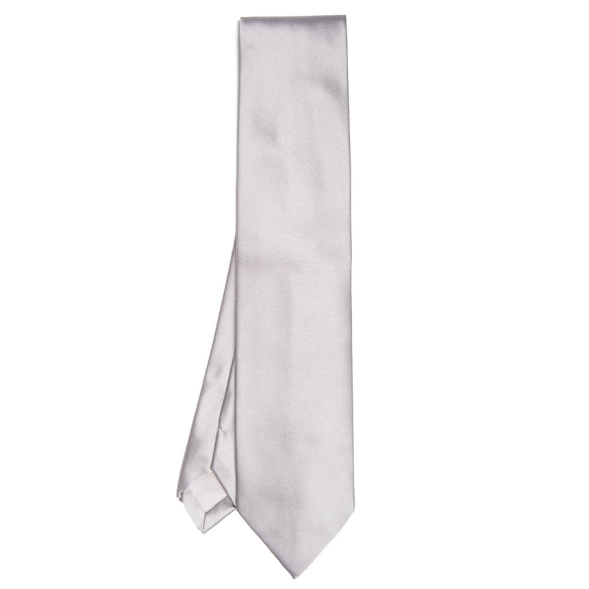 CEREMONIAL GREY SILK SATIN TIE