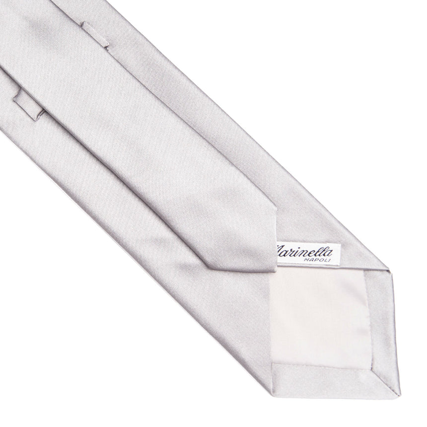 CEREMONIAL GREY SILK SATIN TIE