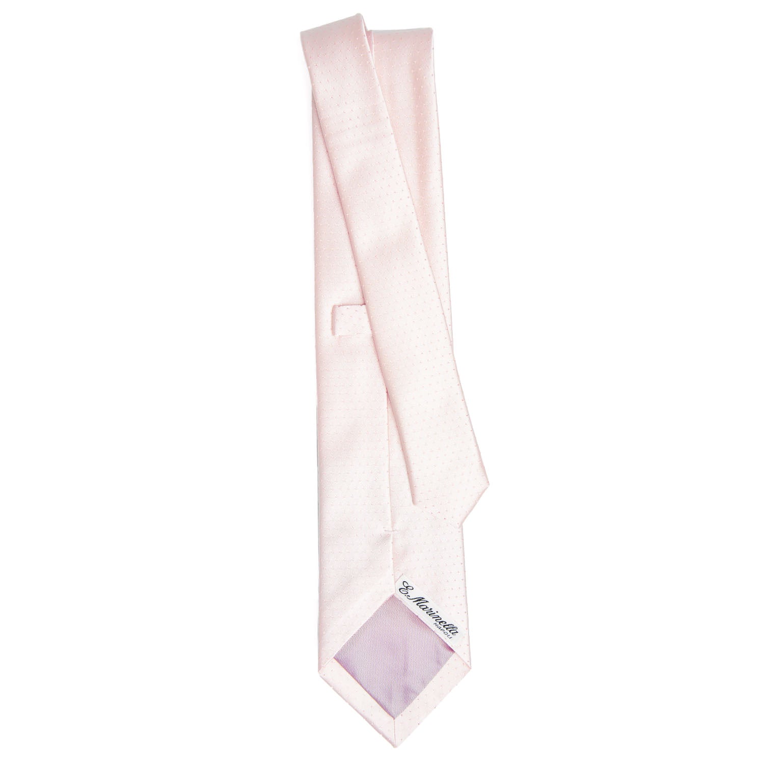 Pink Ceremonial Silk Satin Tie - Small Polka Dot Pattern – E.Marinella