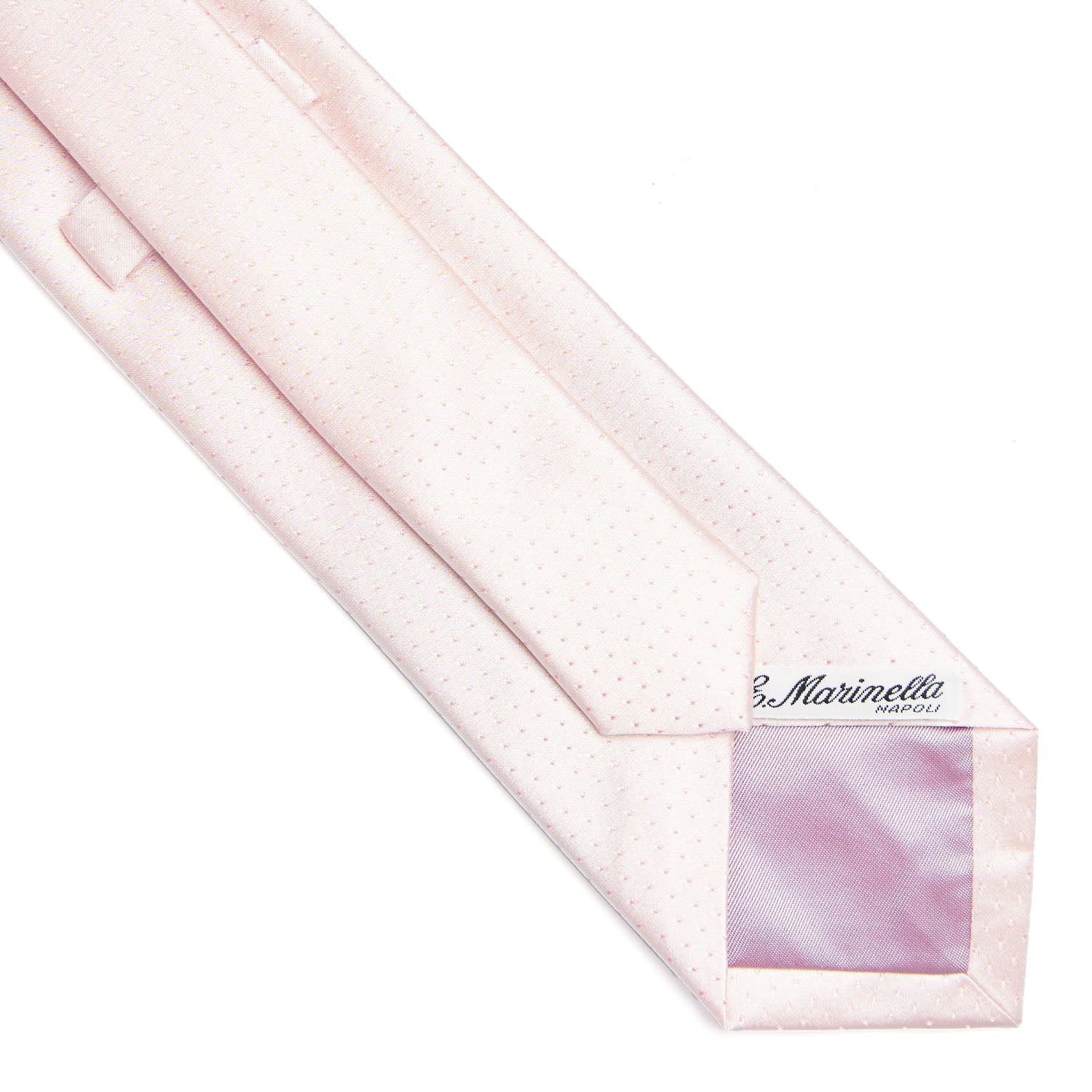 Pink Ceremonial Silk Satin Tie - Small Polka Dot Pattern – E.Marinella