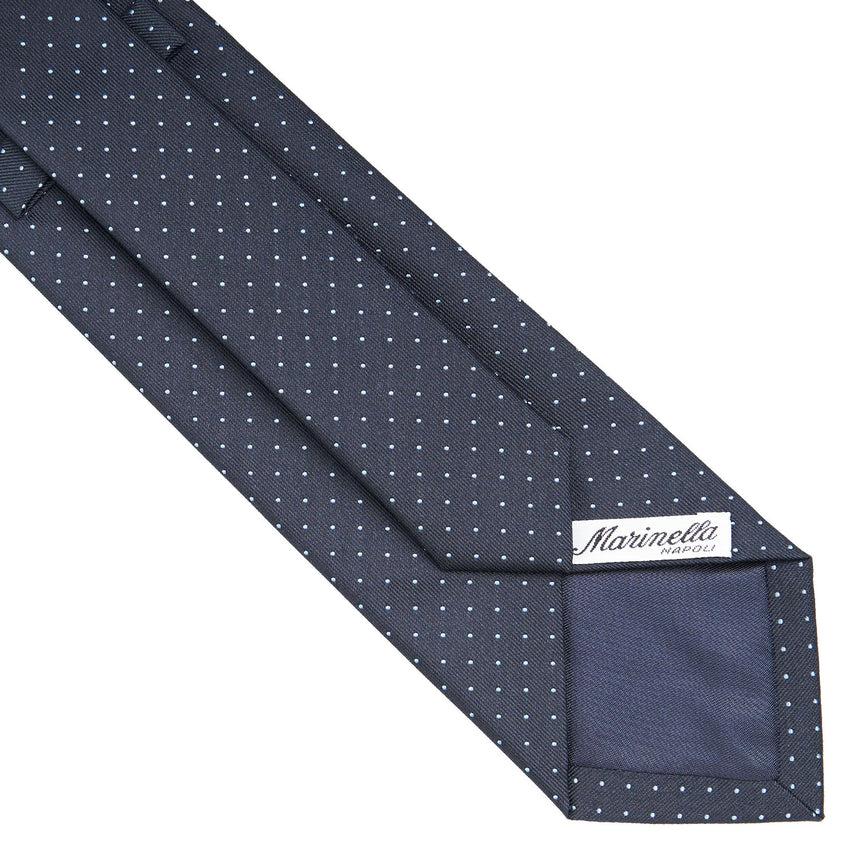 CRAVATTA SARTORIALE IN SETA JACQUARD BLU SCURO
