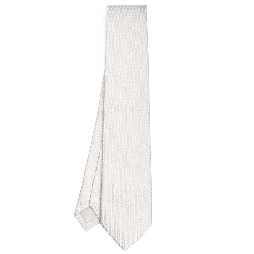 LIGHT GREY CEREMONIAL JACQUARD SILK TIE